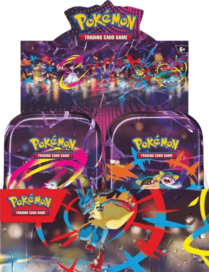 Mega Evolution Mega Heroes Mini Tin Display