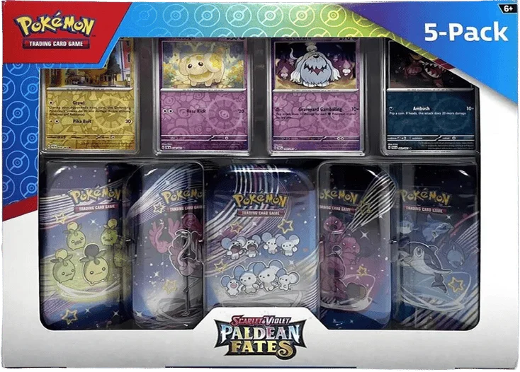 Costco Pokémon Scarlet & Violet Paldean Fates Mini Tin 5-pack