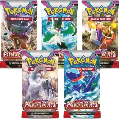 Paldea Evolved Booster Pack Art Bundle (Set of 5)