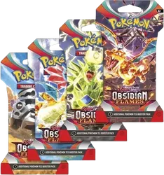 Obsidian Flames Sleeved Booster Pack Art Bundle (Set of 4)