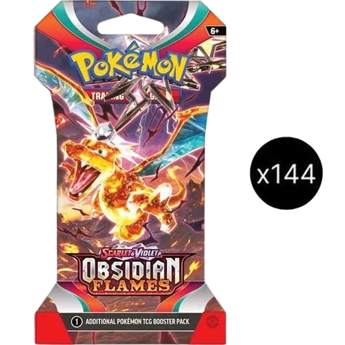 Obsidian Flames Sleeved Booster Pack Case
