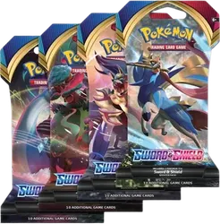 Sword & Shield Base Set Sleeved Booster Pack Art Bundle (Set of 4)