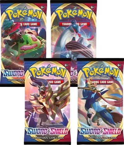 Sword & Shield Base Set Booster Pack Art Bundle (Set of 4)