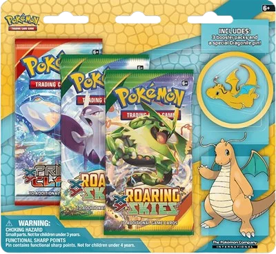 Roaring Skies Dragonite Collector's Pin 3-Pack Blister